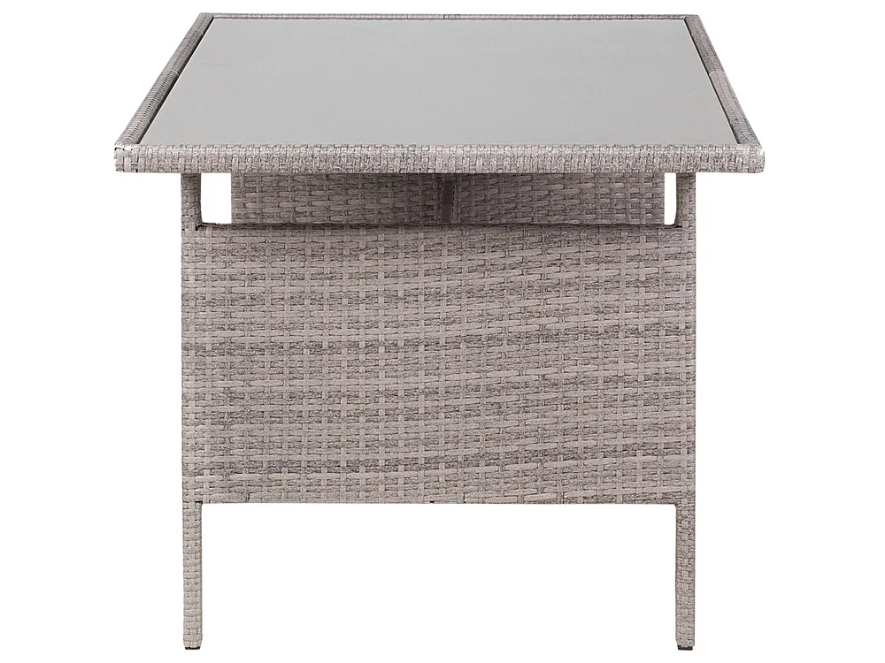 Gartentisch VITERBO 145 cm 80 cm Glas Hellgrau_862749