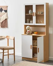 Vitrine mit Glastüren CYGNET 80 cm Weiß_996251