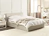 Bett mit Stauraum ORBEY Stoff Hellbeige 140 x 200 cm