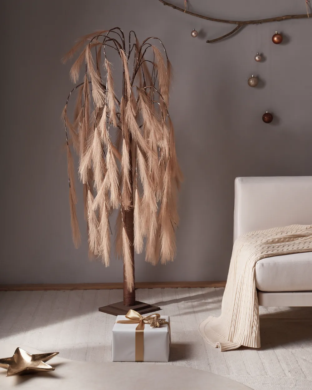 Gartendekoration LED KOPASKER 160 cm Baum Beige_1025766