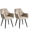 Set van 2 eetkamerstoelen TIRANO Kunstlinnen Beige