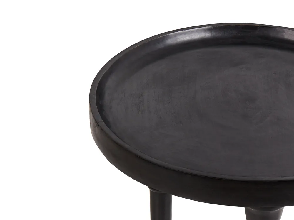 Side Table LEETON Mango Wood Black_935987