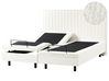 Bett verstellbar Bouclé DUKE II 180 x 200 cm Cremeweiß