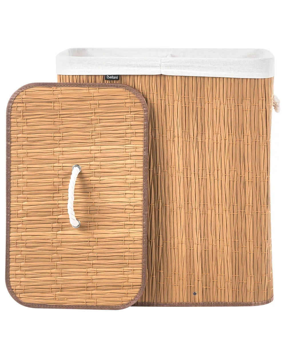 Laundry Basket with Lid ARRAIAS Fabric Brown 100 L_1063771