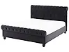 Bett mit Lattenrost Samtstoff AVALLON 140 x 200 cm Schwarz