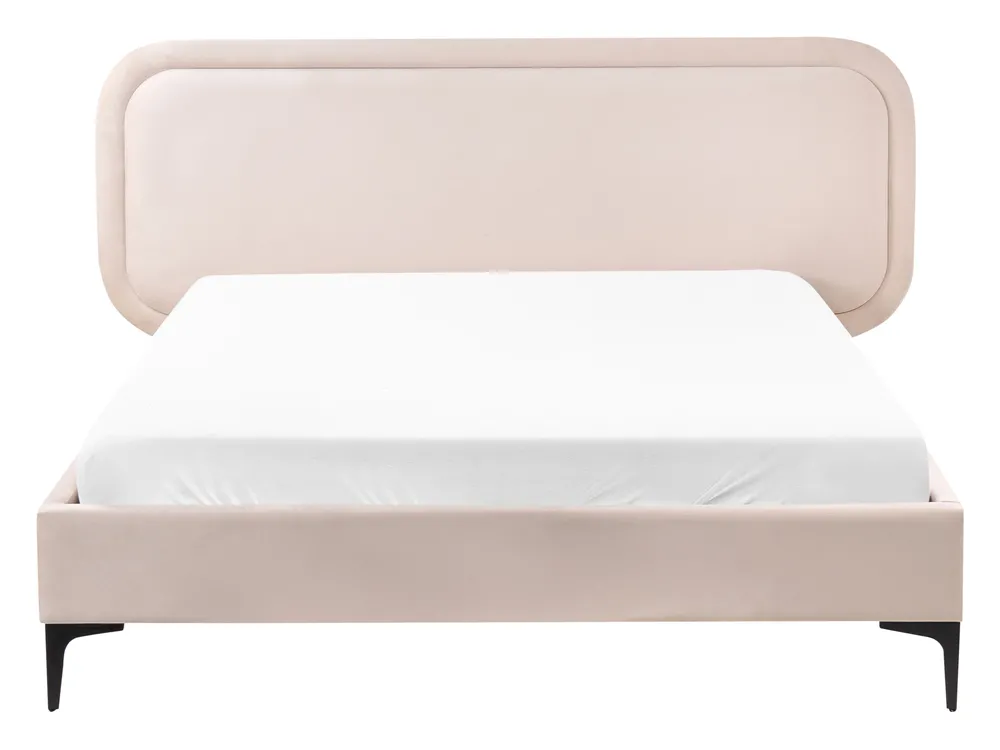 Bed Velvet SUZETTE 140 x 200 cm (EU Double) Light Beige_916024