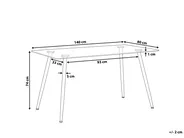 Dining Table MIDLAND Black 140 cm 80 cm Tempered Glass_785949