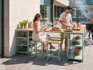 Outdoor-Küche mit Spüle AVETRANA Hellgrün Metall_1079370