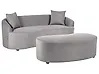 Sofa AMAL mit Ottomane Stoff Grau