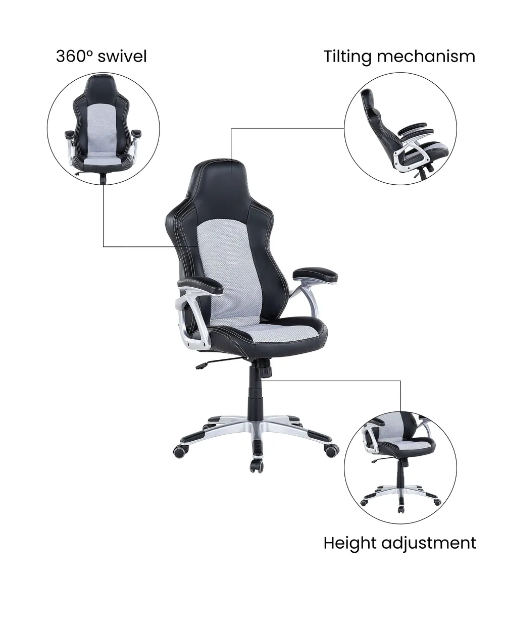 Office Chair EXPLORER Faux Leather Black_1074409
