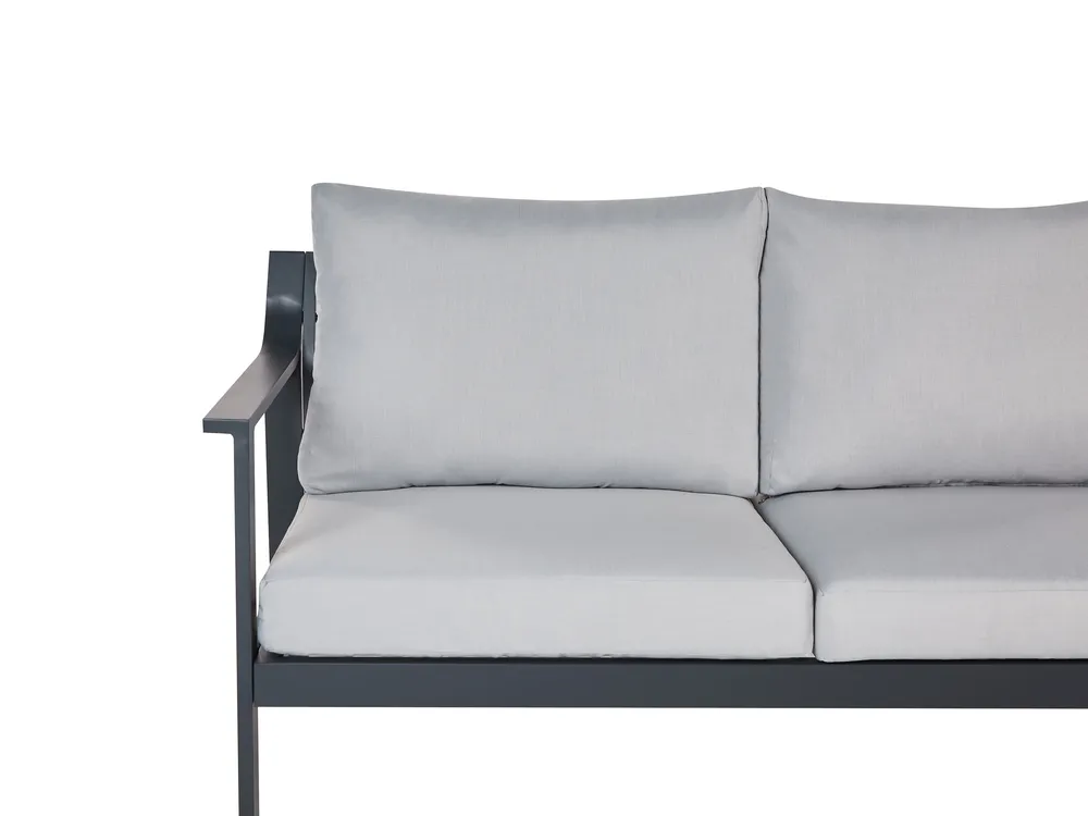 Gartensofa 3-Sitzer KIATO Metall Hellgrau_934612