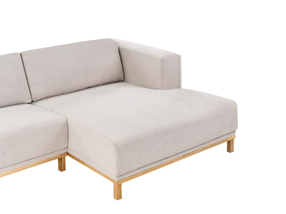 Ecksofa 5-Sitzer VENG Stoff Hellbeige linksseitig_1009680