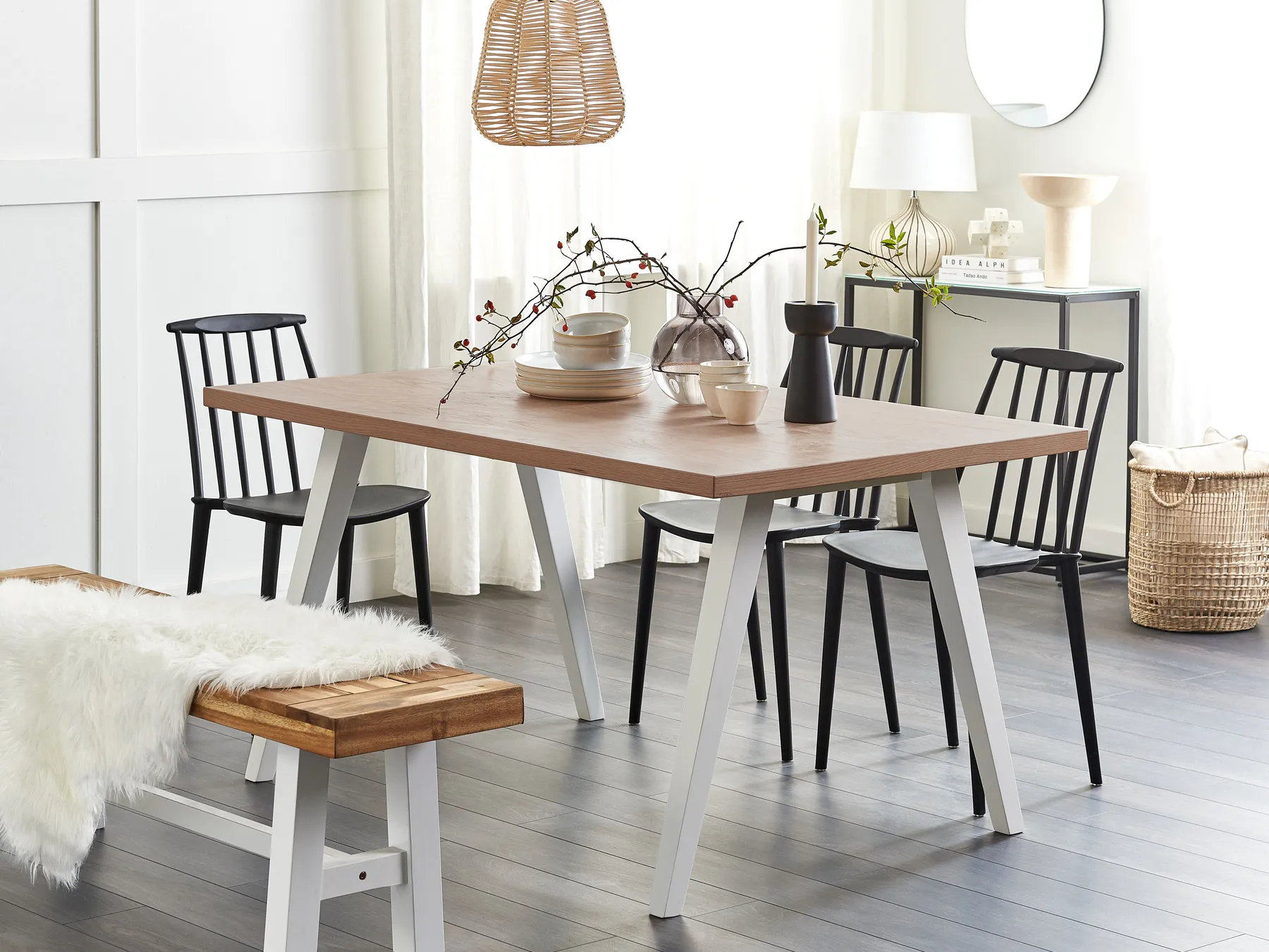 Esstisch LENISTER Braun / Weiß 150 cm 90 cm_837503