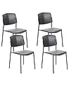Esszimmerstuhl 4er Set ASTORIA Schwarz