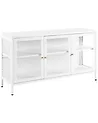 Sideboard mit Glastüren NEWPORT 115 cm Metall Weiß