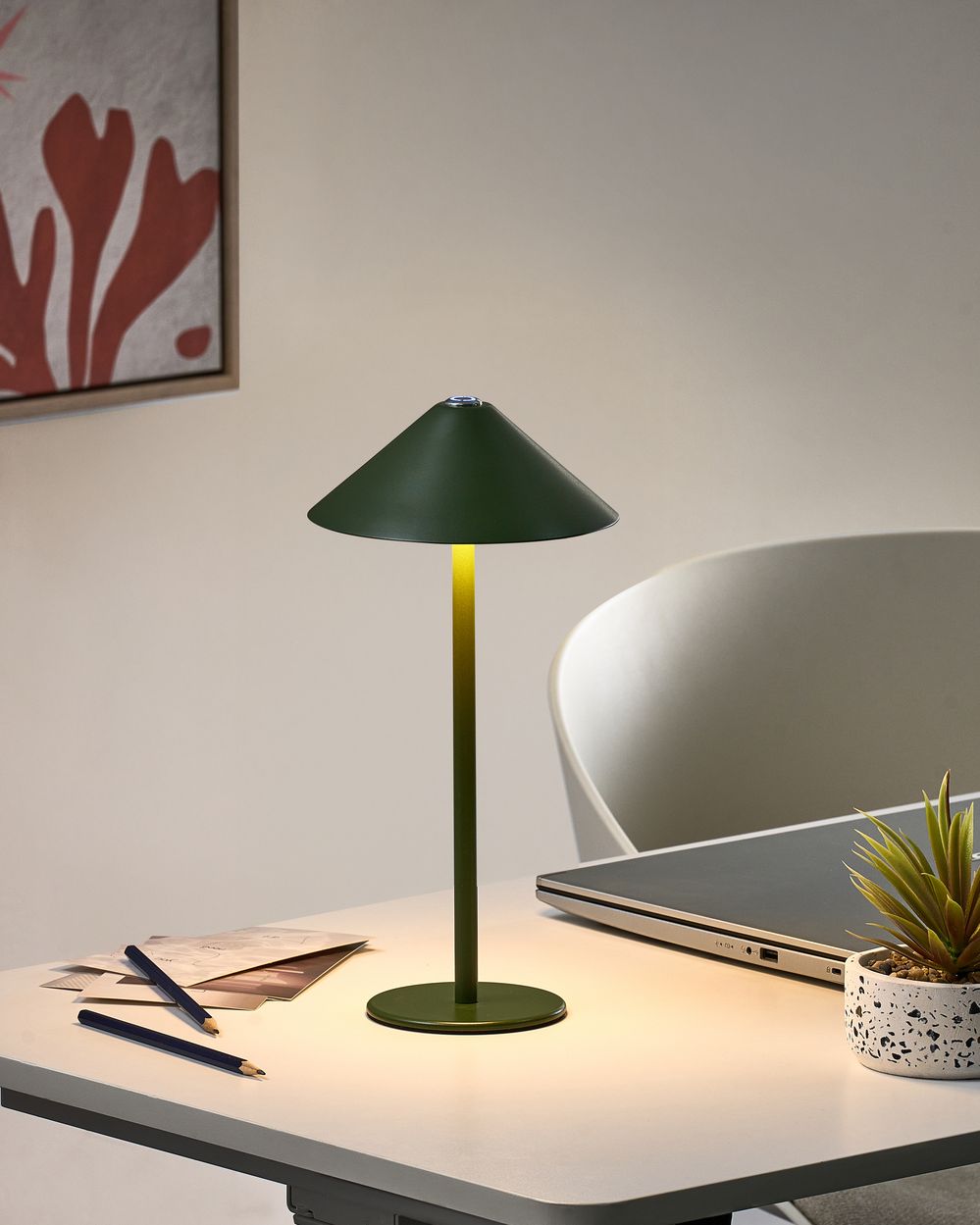 Bežična LED stolna lampa MODJO s dimerom Metal Zeleni