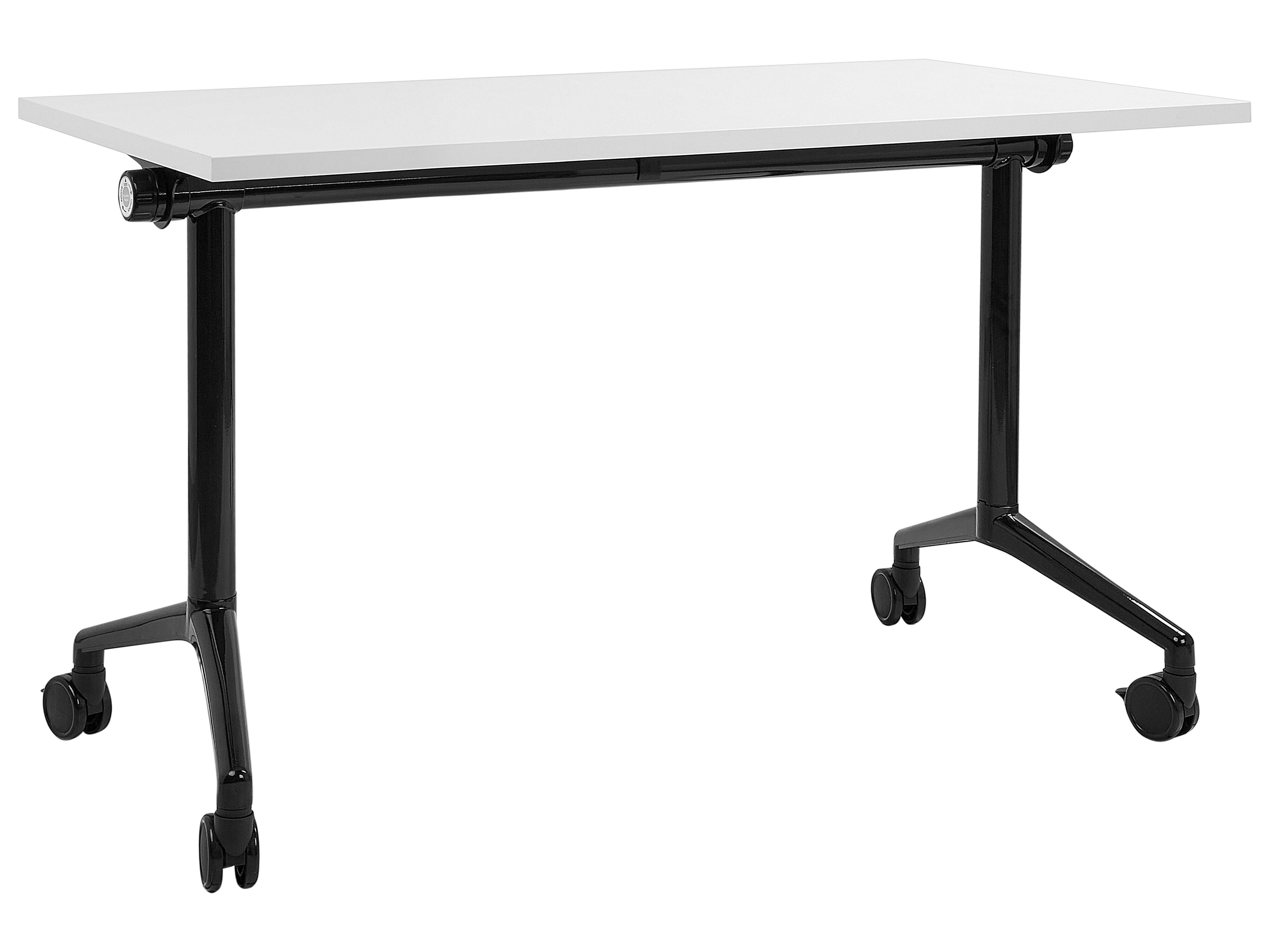 Zusammenklappbarer Schreibtisch CAVI Weiß 120 cm 60 cm mit Rädern ...