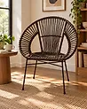 Dining Chair SARITA Rattan Dark Brown