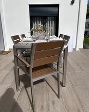 Gartenstuhl 6er Set VERNIO Braun_982313