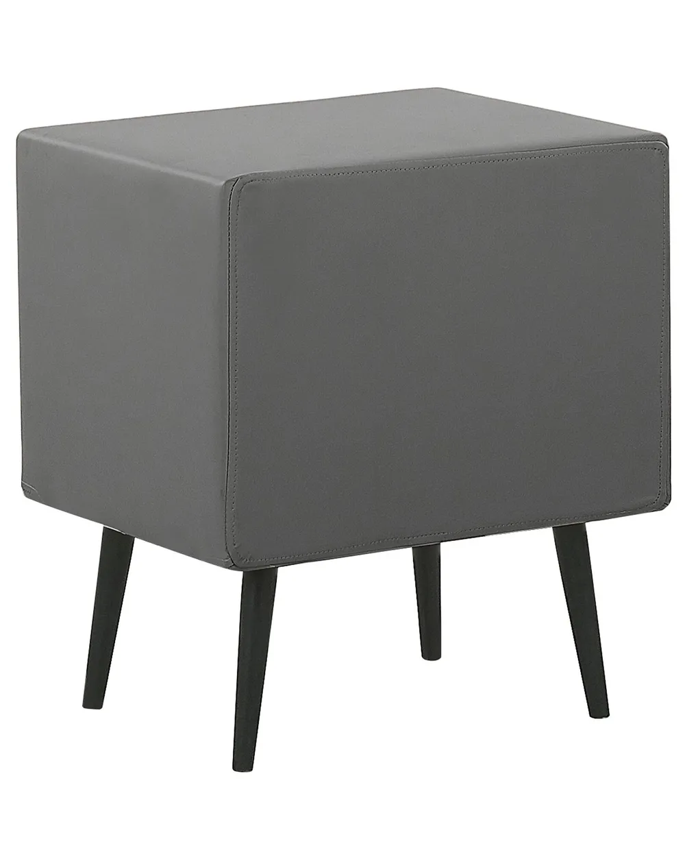 2 Drawer Bedside Table ESSONNE Faux Leather Grey_789025