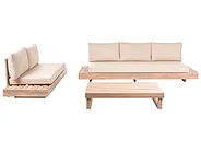 Lounge Set mit Tisch 5-Sitzer MARETTIMO zertifiziertes Akazienholz Beige_1154139