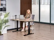 Schreibtisch elektrisch höhenverstellbar DESTINES 120 cm 72 cm Schwarz / Hellbraun_1000330
