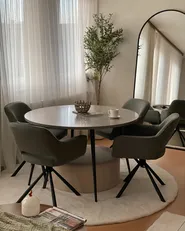 Dining Table ODEON Grey Concrete Effect 120 cm 120 cm_975317