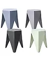 Gartenhocker 4er Set KARAVOS Bunt