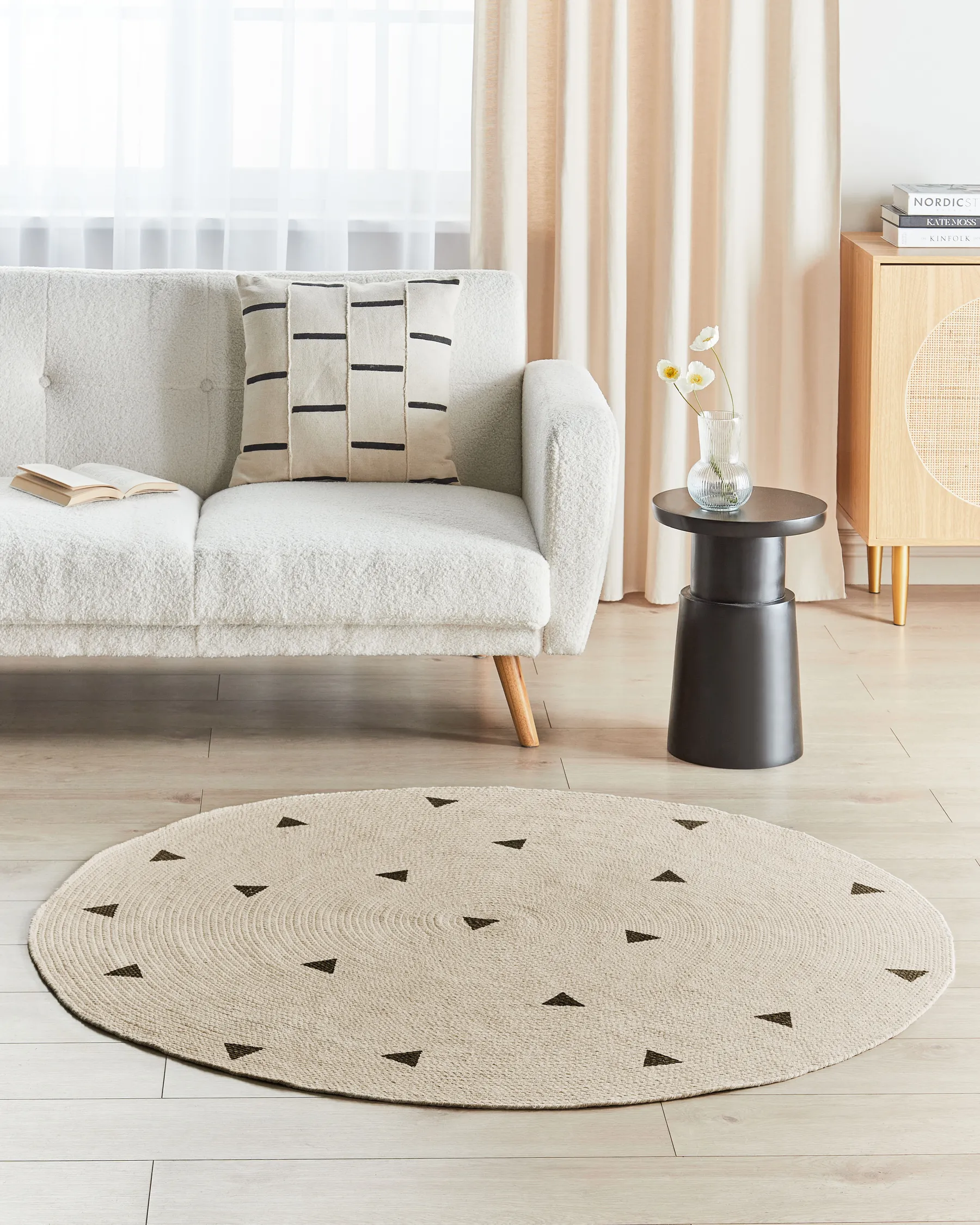 Kinderteppich DURG Beige ø 140 cm Baumwolle_904017