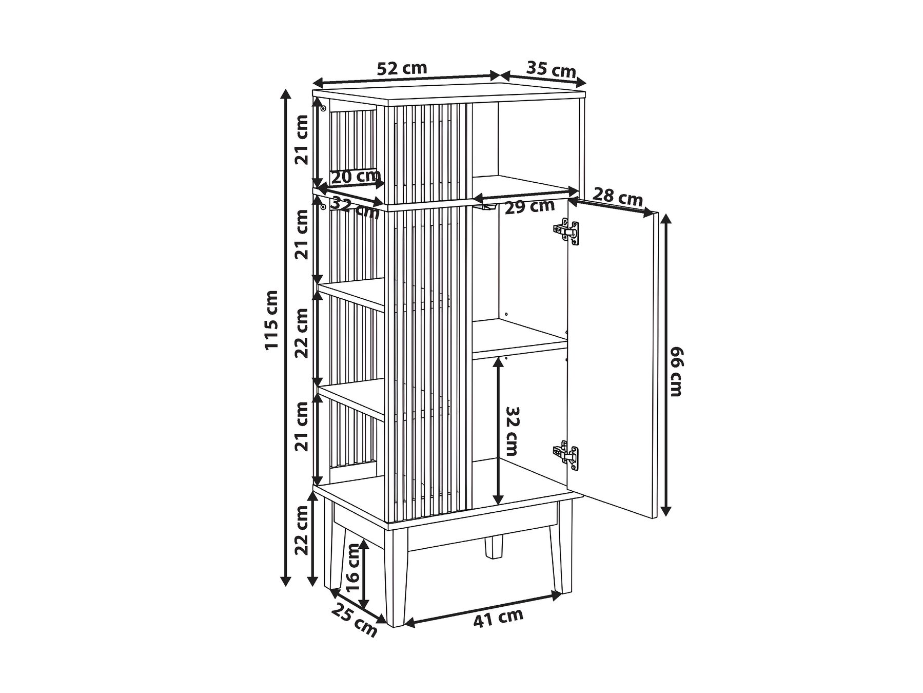 Bathroom Cabinet NUBES 52 cm Light Brown/ White_1186353