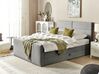 Boxspringbett mit Stauraum ARISTOCRAT Stoff Hellgrau 160 x 200 cm