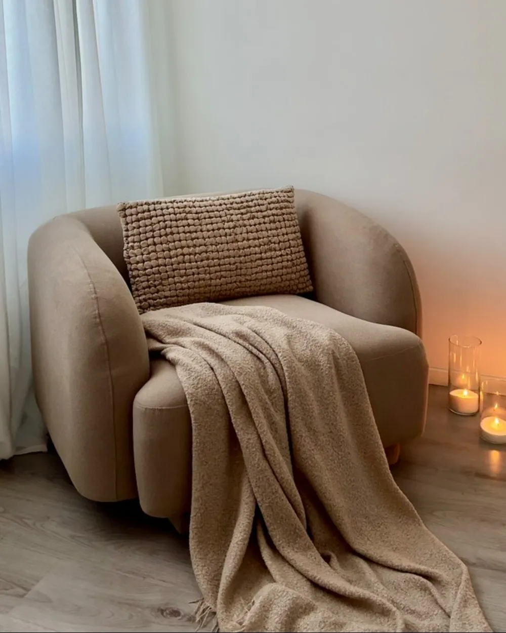 Armchair SKJANES Fabric Taupe_983456