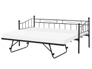 Tagesbett Metall LOUANNEC 90 x 200 cm ausziehbar Schwarz_1115539