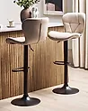 Set mit 2 Barstühlen VALETTA drehbar Kunstleder Hellbeige