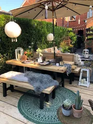 Garden Dining Table SCANIA 170 cm 80 cm Acacia Wood Black_772331