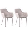 Set of 2 Dining Chairs WELLSTON Fabric Beige
