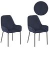 Esszimmerstuhl 2er Set LOVERNA Cord Dunkelblau