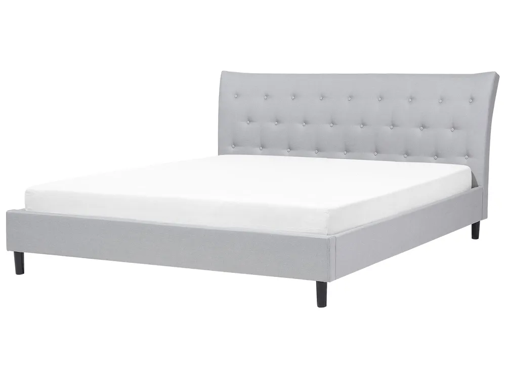 Bett mit Lattenrost Stoff SAVERNE 180 x 200 cm Hellgrau