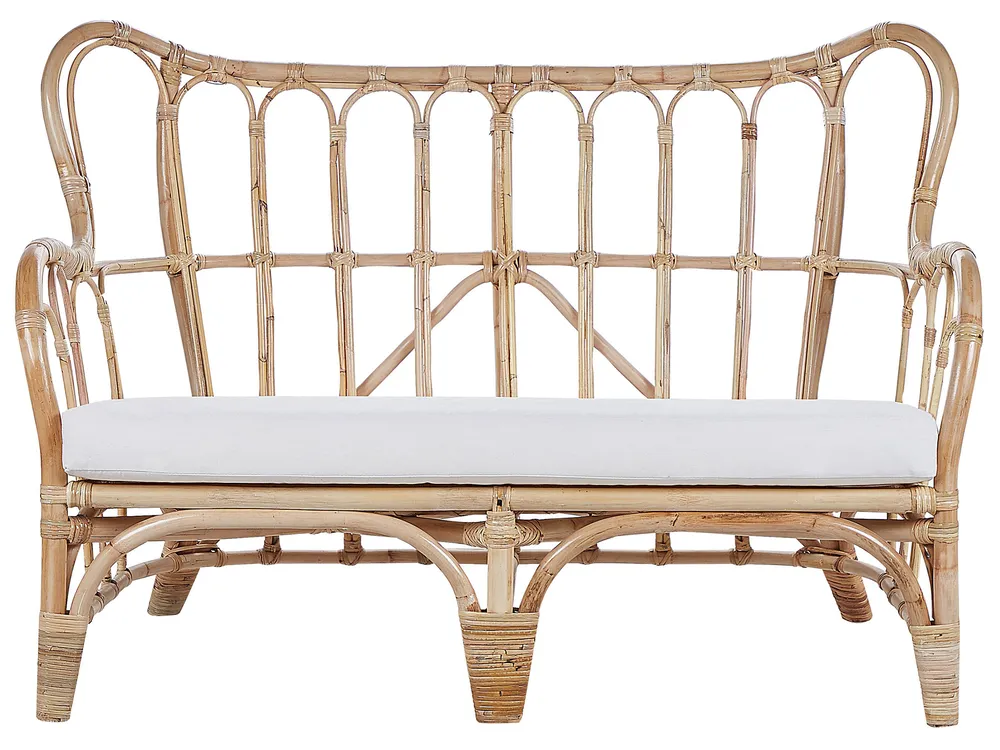 Lounge Set mit Tisch 4-Sitzer BRINDISI Rattan Naturfarben_796575