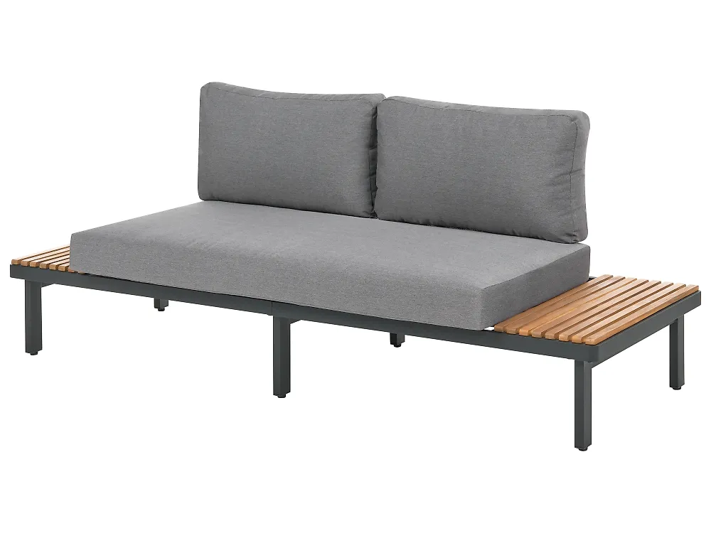 Garden Sofa 2 Seater FIVIZZANO Acacia Wood Dark Grey_1159497