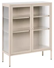 Sideboard mit Glastüren LERRYN 90 cm Metall Beige_1068962