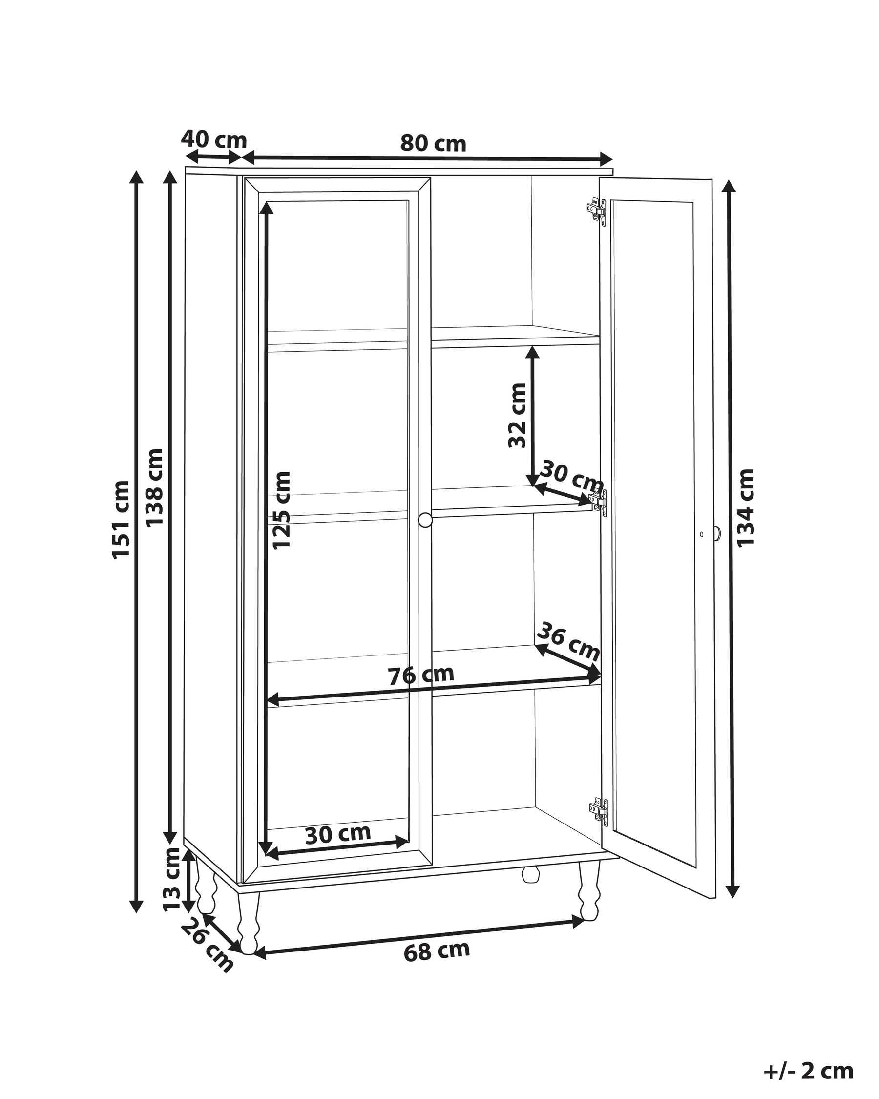 Glass Display Cabinet TINGLEDALE 80 cm Black_949891