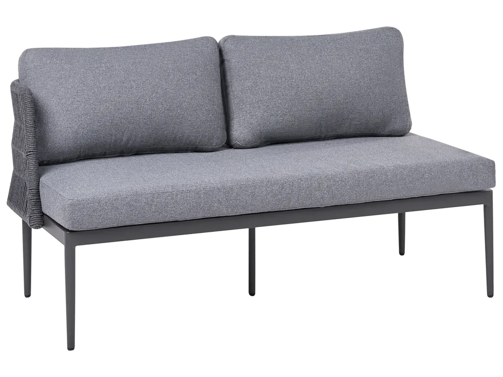 Garten Ecksofa mit Tisch 3-Sitzer LEFFE Metall Grau linksseitig_1045329