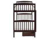 Hochbett mit Schubladen REVIN Kiefernholz Dunkelbraun 90 x 200 cm_877018