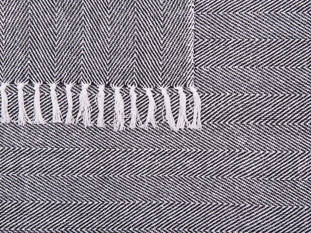 Blanket TANGIER Cotton 130 x 160 cm Black_848623