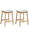 Set mit 2 Barhockern DIXON Holz Hellbraun / Mintgrün