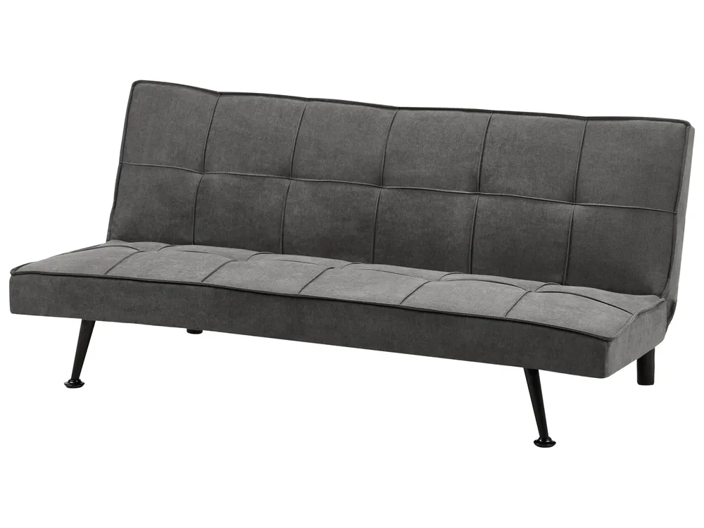 Sofa Bed 3 Seater HASLE Fabric Dark Grey_951978