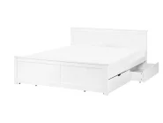 Bett mit 4 Schubladen SABRAN Kiefernholz Weiß 160 x 200 cm_1061303
