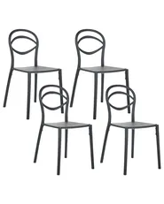 Gartenstuhl 4er Set COVOLO Schwarz_1017288