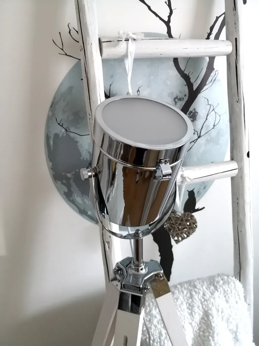 Floor Lamp ALZETTE Pine Wood White_801258